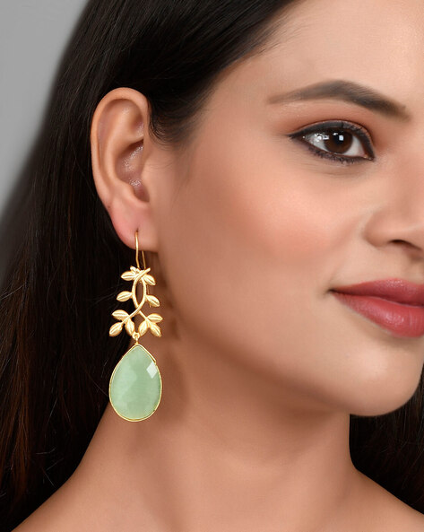 Showroom of Dangling tear drop hanging earring 41 cents diamond in 14k gold  | Jewelxy - 236210