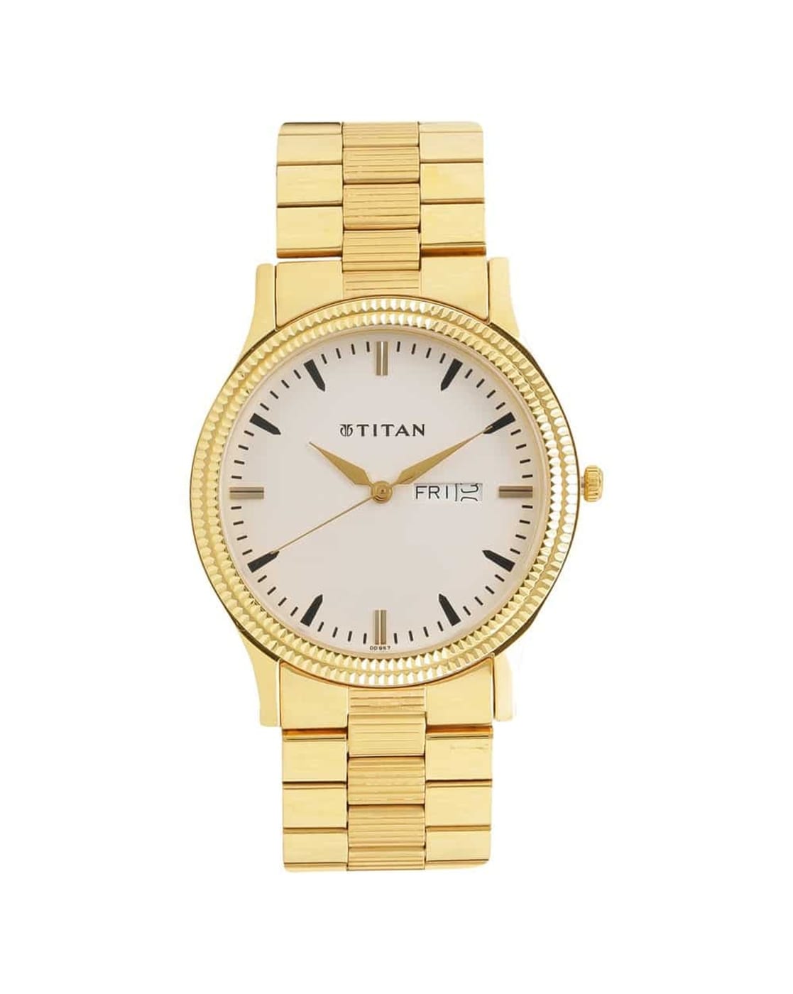 Titan slim watch discount golden