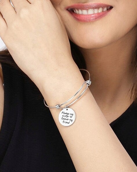 Big Sis Pave Heart Silver Charm Bracelet – SISTERSBRACELETS.COM
