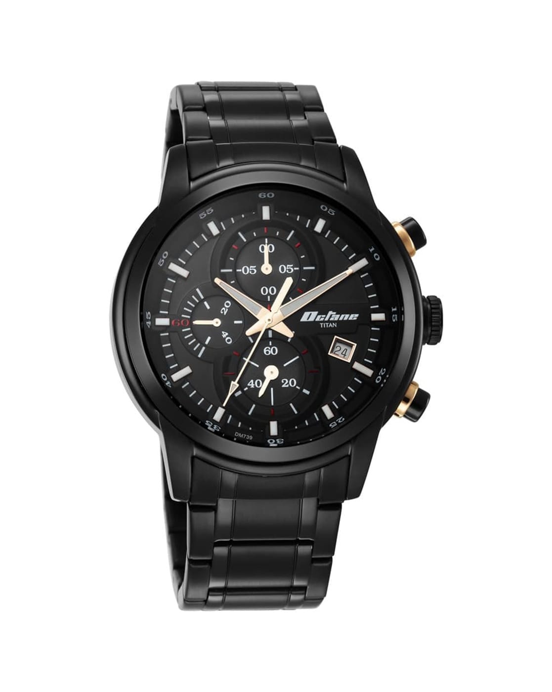 Titan chronograph black sale