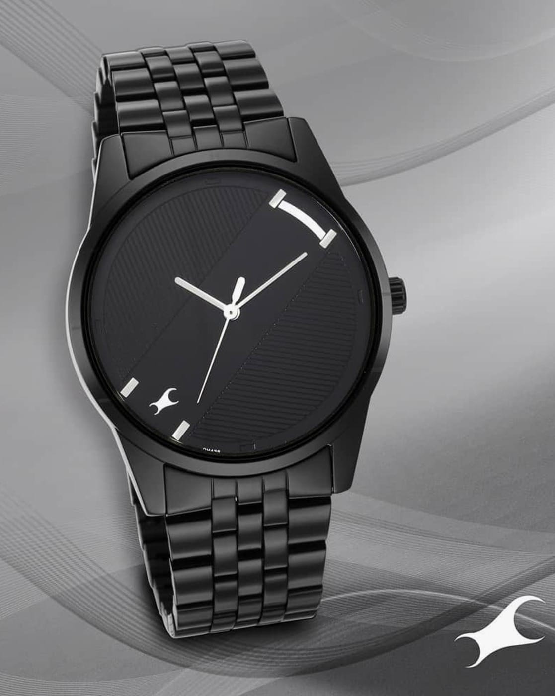 Fastrack black stainless steel watches best sale