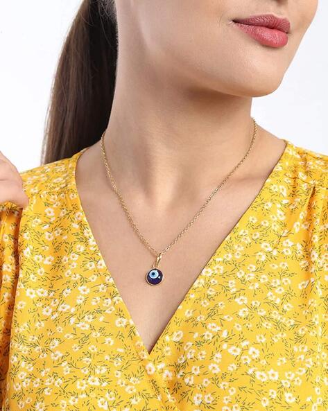 14K Gold Diamond Evil Eye Necklace – FERKOS FJ