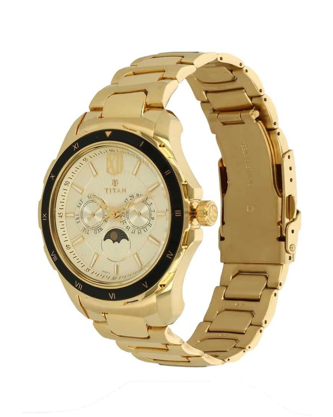 Buy Titan Men's Golden Watch -1712ym02 Online Kuwait | Ubuy