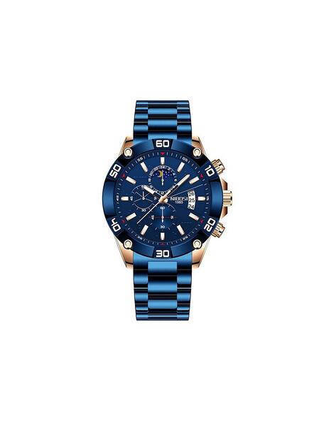 NIBOSI NB-2502-Mtl-BB Water-Resistant Chronograph Watch