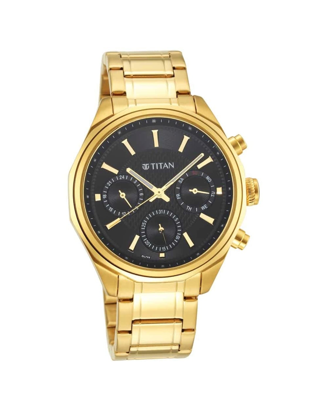 Titan watch clearance in golden colour