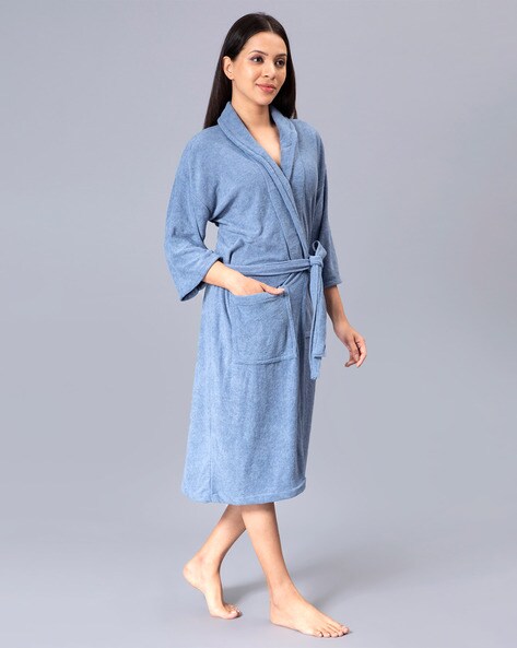 Pretty You London Luxury Suite Waffle Dressing Gown, Marine Blue at John  Lewis & Partners