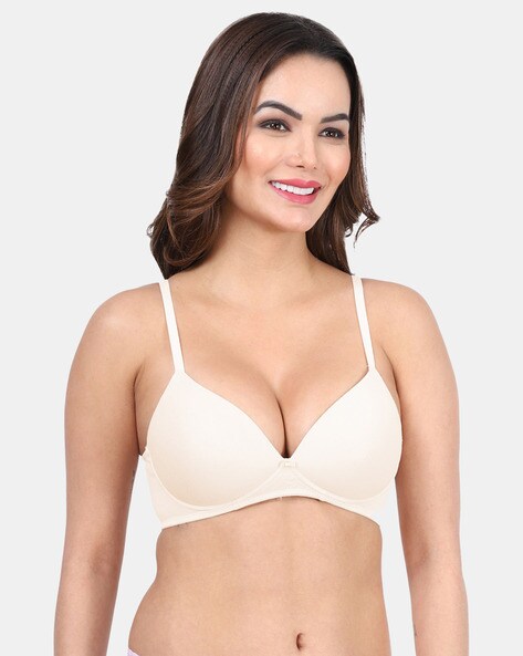 Cotton Rich Mesh Ladder Non-Wired Moulded and Seamless Bra