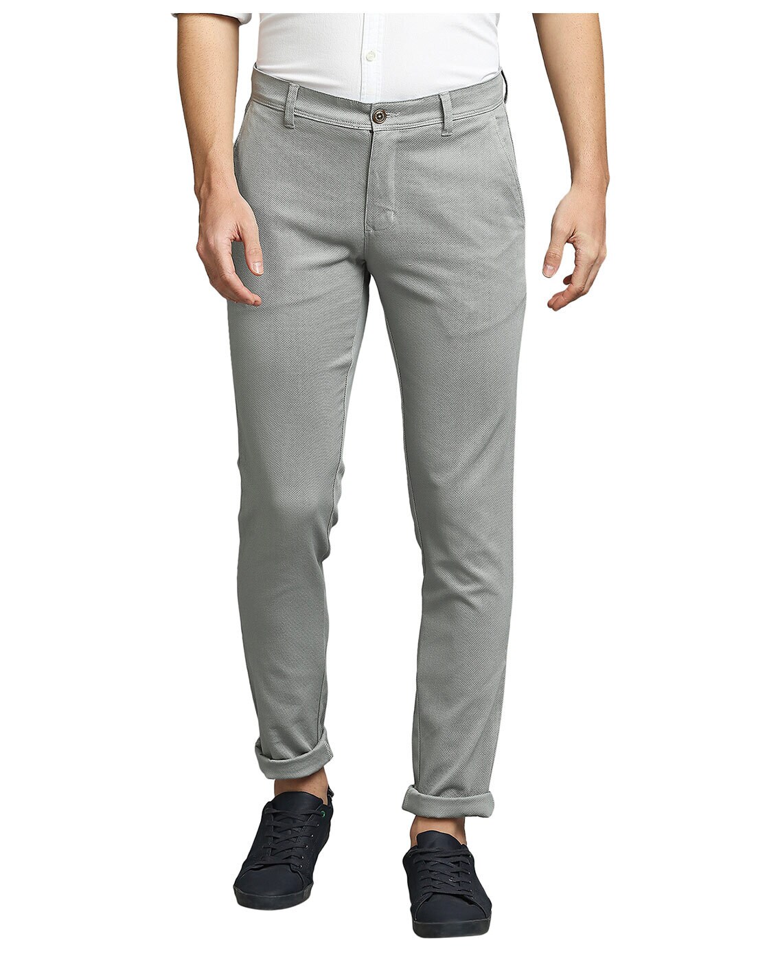 Parx Black Tapered Fit Trousers