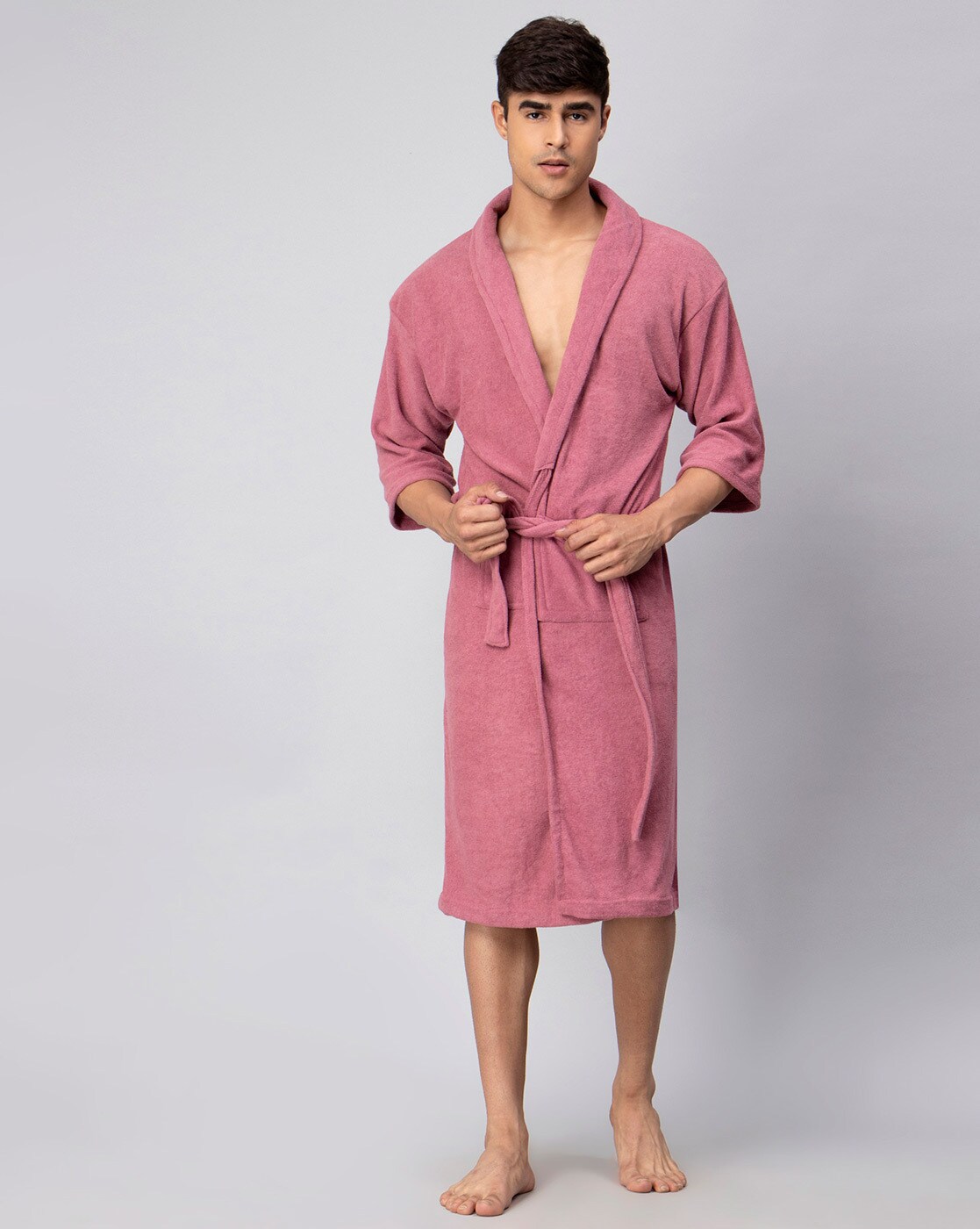 Buy Men Towelling Robe 100% Cotton Terry Towel Bathrobe Dressing Gown Bath  Perfect for Gym Shower Spa Hotel Robe Holiday Online at desertcartINDIA
