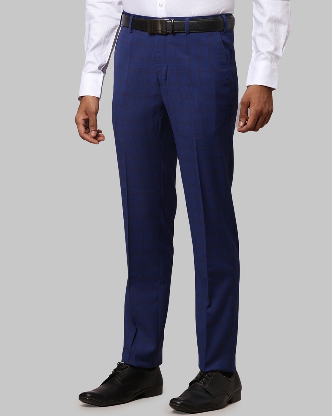 Raymond Grey Regular Fit Texture Trousers