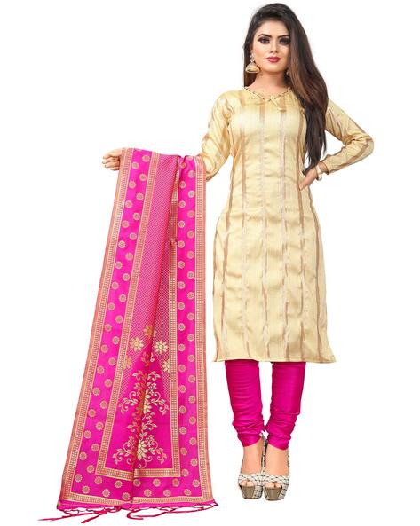 3-Piece Banarasi Unstitched Dress Material Price in India