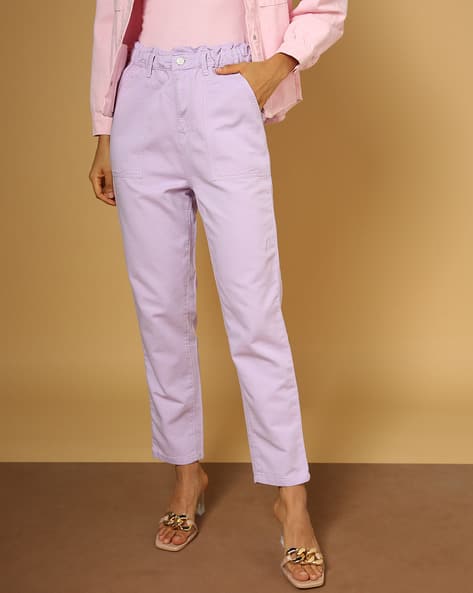 KRAUS Women Straight Fit Jeans with Ruched Waist