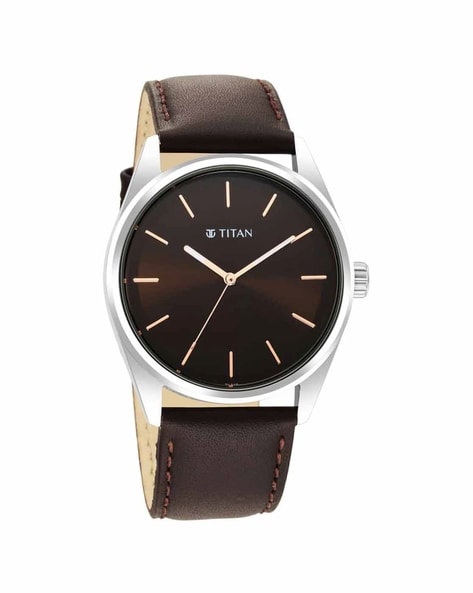 Buy Online Titan Neo Curve Quartz Analog with Date With Date Blue Dial Brown  Leather Strap Watch for Men - 1885sl03 | Titan