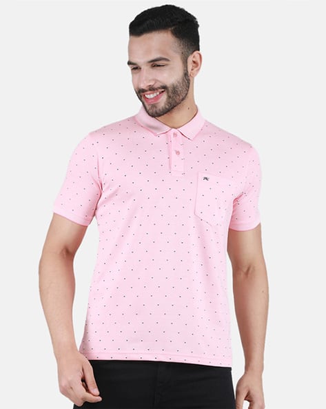 Regular Fit Polka-Dot Print Polo T-Shirt