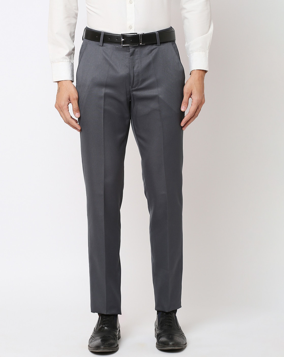 Buy Men's Rigor Grey Formal Trousers Online | SNITCH