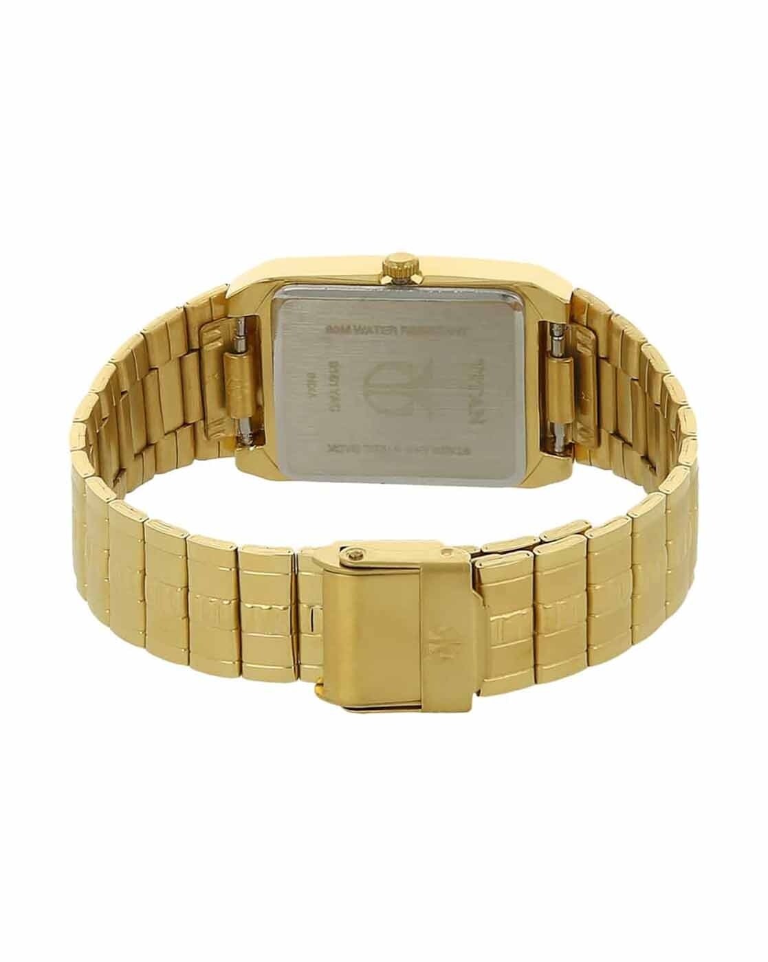 Titan watches for sales men gold colour