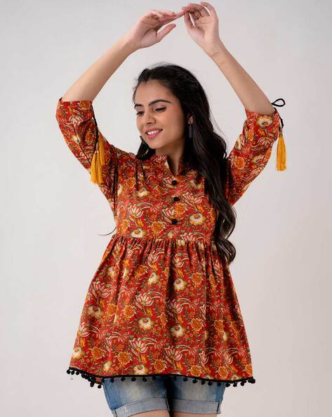 FUSION BY TIPS & TOPS 01 TO 06 SERIES COTTON PRINT SHORT KURTIS