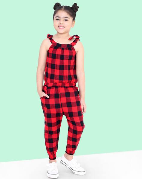 Checked Cotton Jumpsuit