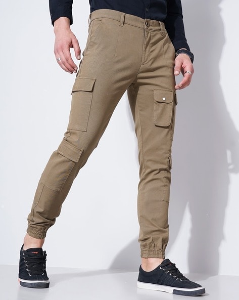 Slim Fit Flat-Front Cargo Jogger Pants