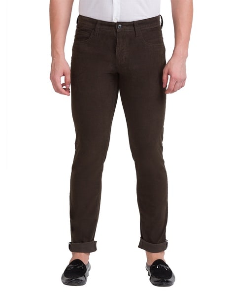 Buy Blackberrys Men Beige Solid Low Rise Corduroy Trousers - Trousers for  Men 1968514 | Myntra