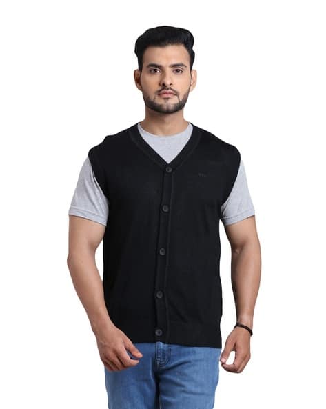 V-Neck Sleeveless Cardigan