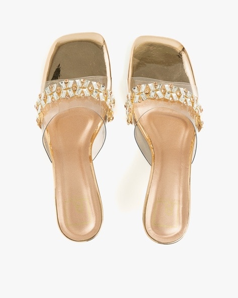 Rose gold 2025 studded sandals