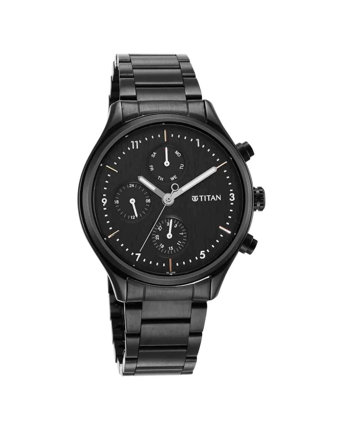 Titan chronograph black online watch