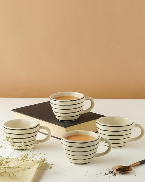 Mason Stoneware Espresso Cup & Saucer - Set of 4