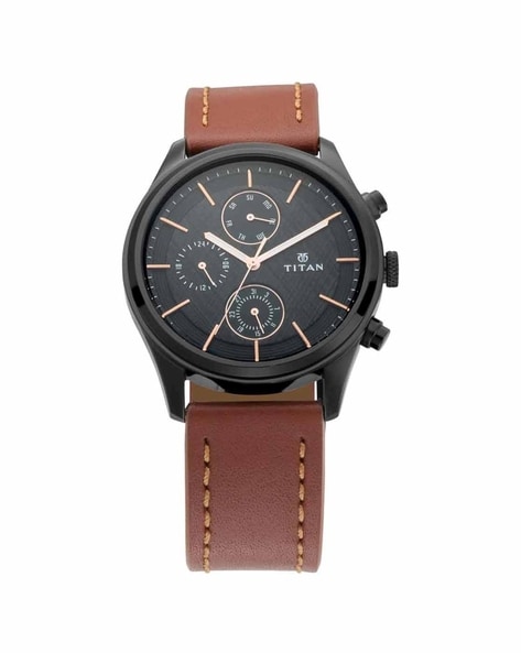 TITAN Workwear Watch with Black Dial & Leather Strap 2481SL07(DG335) –  Krishna Watch