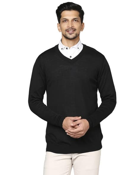 Price History of RAYMOND Regular Fit V-Neck Pullover from Ajio