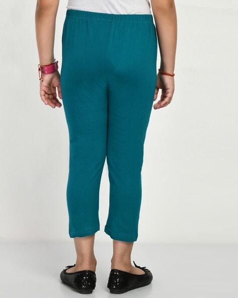 Buy Teal & Purple Trousers & Pants for Girls by INDIWEAVES Online