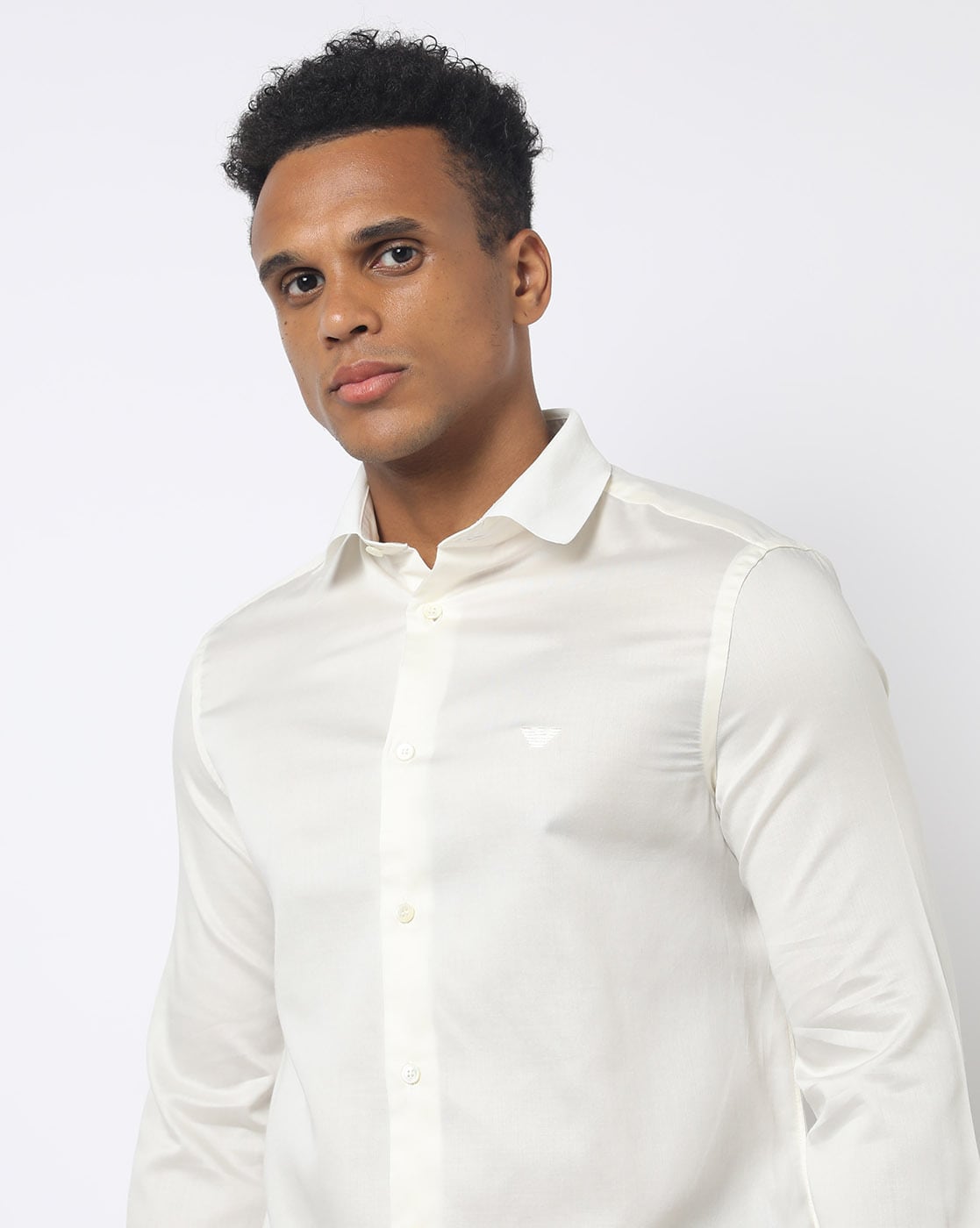 Buy EMPORIO ARMANI Cotton Regular Fit Shirt White Color Men