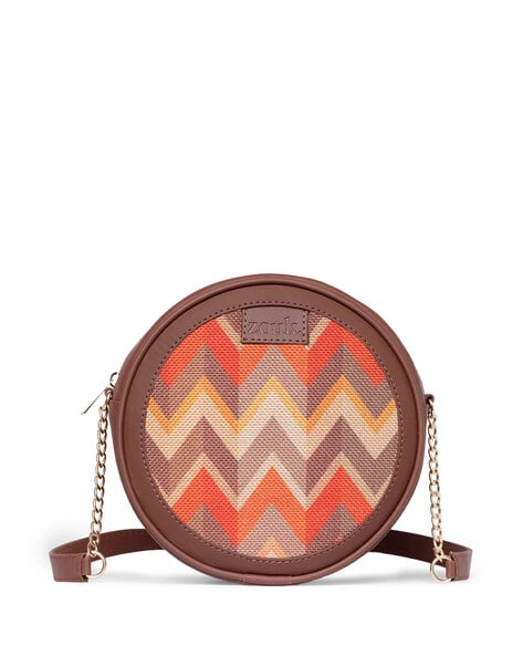 COACH Canteen Tan & Rust Round Cross-body Bag in Brown | Lyst