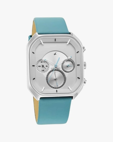 Fastrack After Dark Quartz Analog with Day and Date Green Dial Leather  Strap Watch for Guys