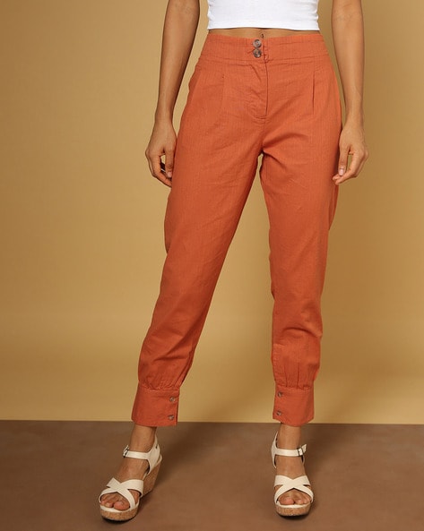 Buy ORANGE WRAP-TOP AND WIDE TROUSER SET for Women Online in India