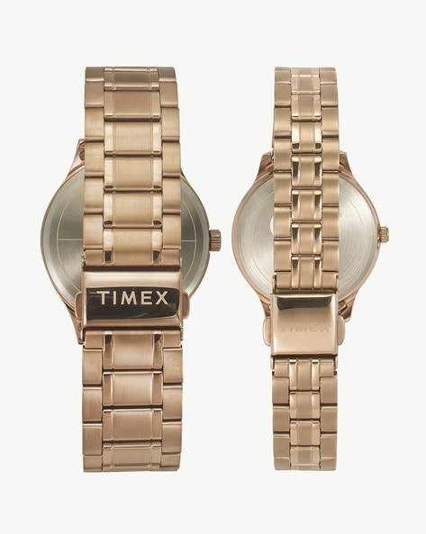 Timex couple discount watches rose gold