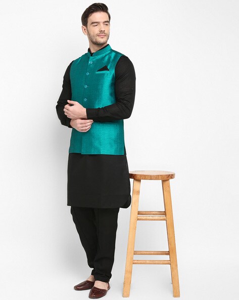 Kurta pyjama with on sale waistcoat