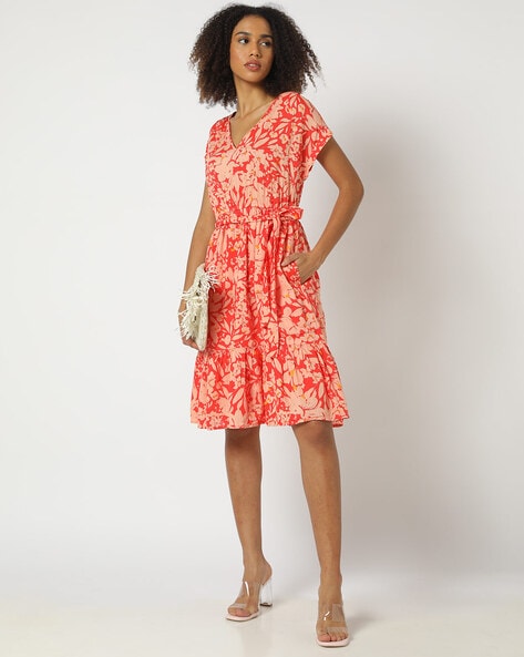 Gap red floral best sale dress