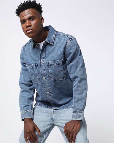 Buy Denim Blue Shirts For Men By Gap Online | Ajio.Com