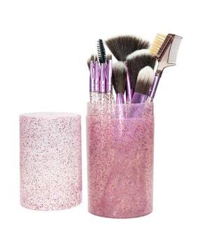 Set of 12 Glitter Dust Makeup Brush with Storage Case