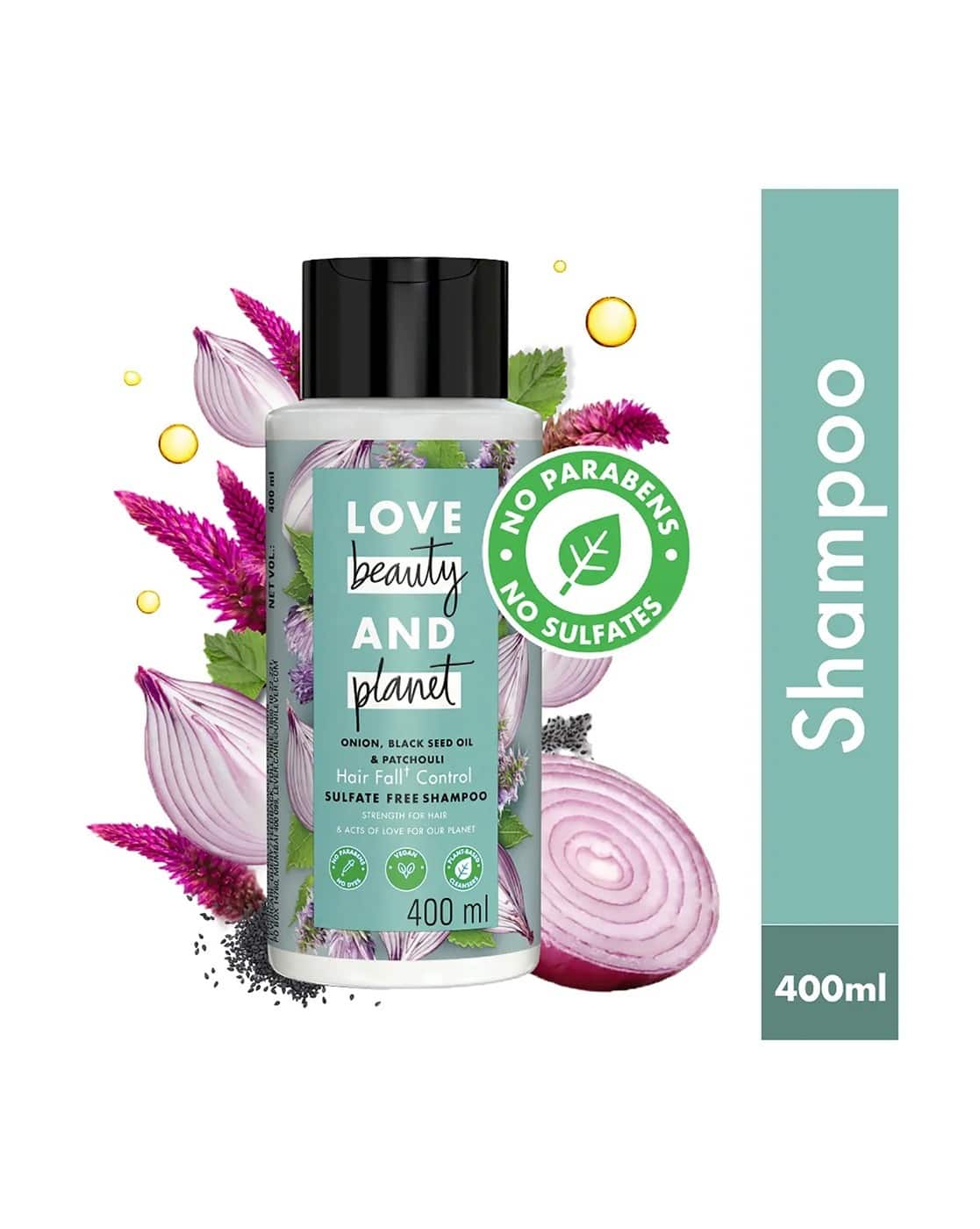 LOVE beauty AND planet Onion Blackseed & Patchouli Hairfall Control Shampoo