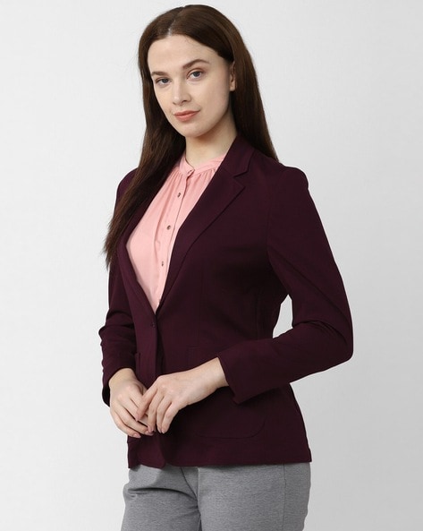 Maroon blazer for on sale ladies