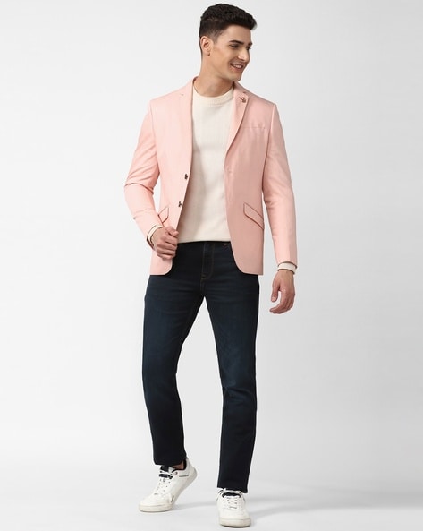 Pink blazer cheap white shirt