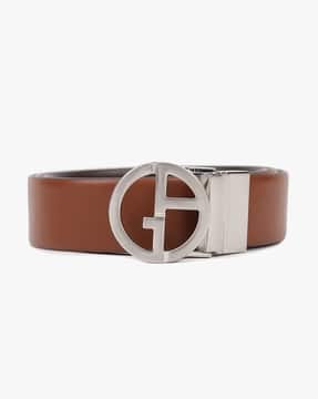 Buy GIORGIO ARMANI Leather Reversible Belt Brown Color Men AJIO LUXE