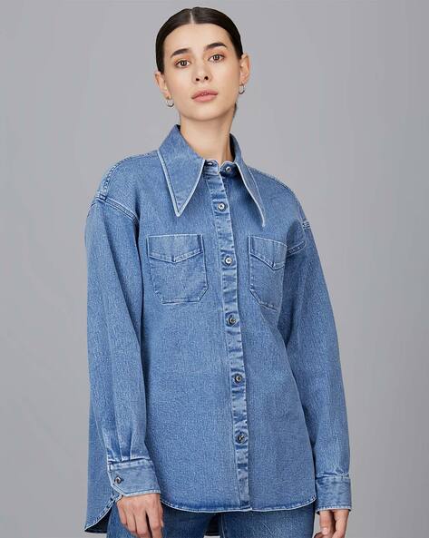 Buy Stylish Fancy Denim Shirts For Women Online In India At Discounted  Prices
