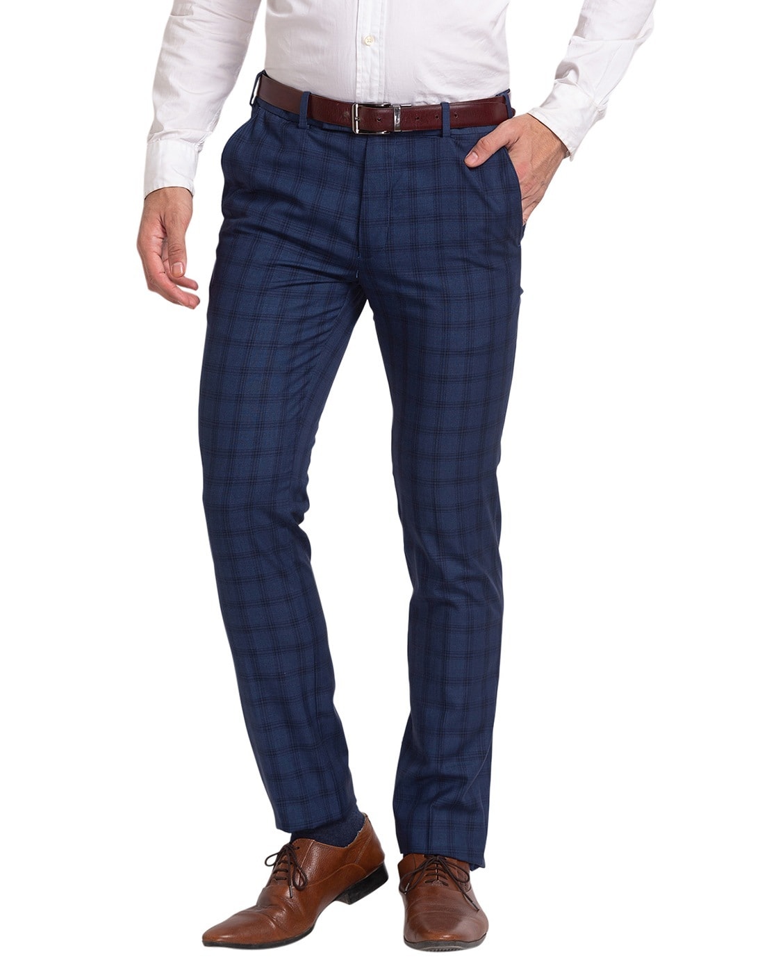 Park Avenue Men Textured Smart Regular Fit Formal Trousers - Price History