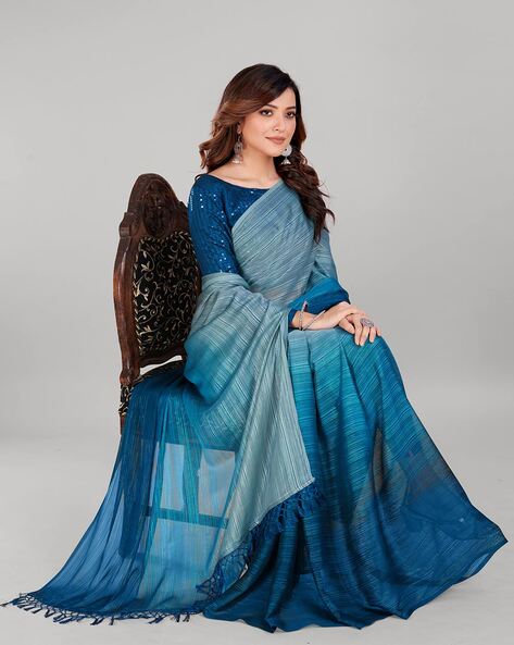 Blue Color Designer Saree Gown Online – Panache Haute Couture