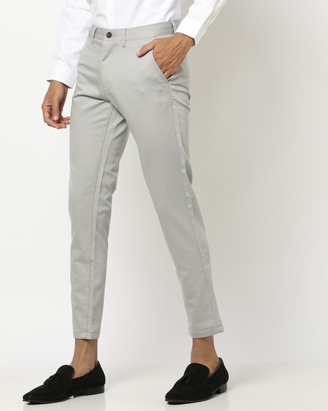 Buy Arrow Checkered Cropped Fit Smart Flex Formal Trouser Light Grey at  Amazonin