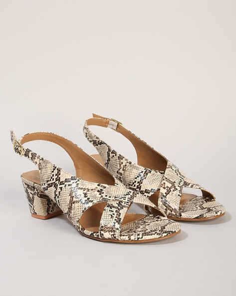 Animal print block online heel shoes