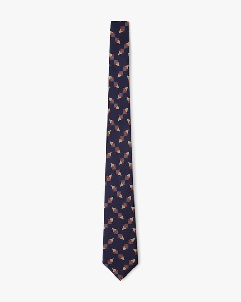 Buy GIORGIO ARMANI Classic Graphic Tie with Logo Detailing Blue